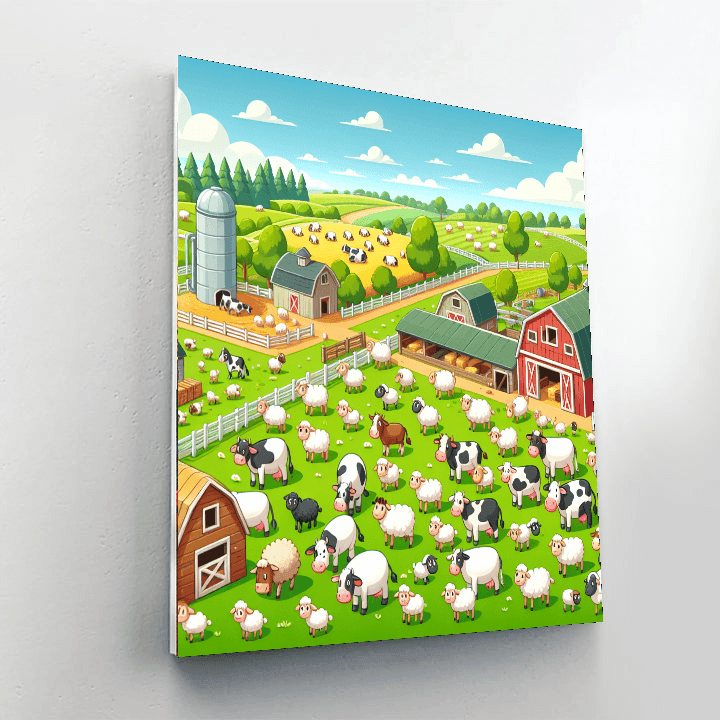 Friendly Farmstead Frolic Paint By Numbers Kits
