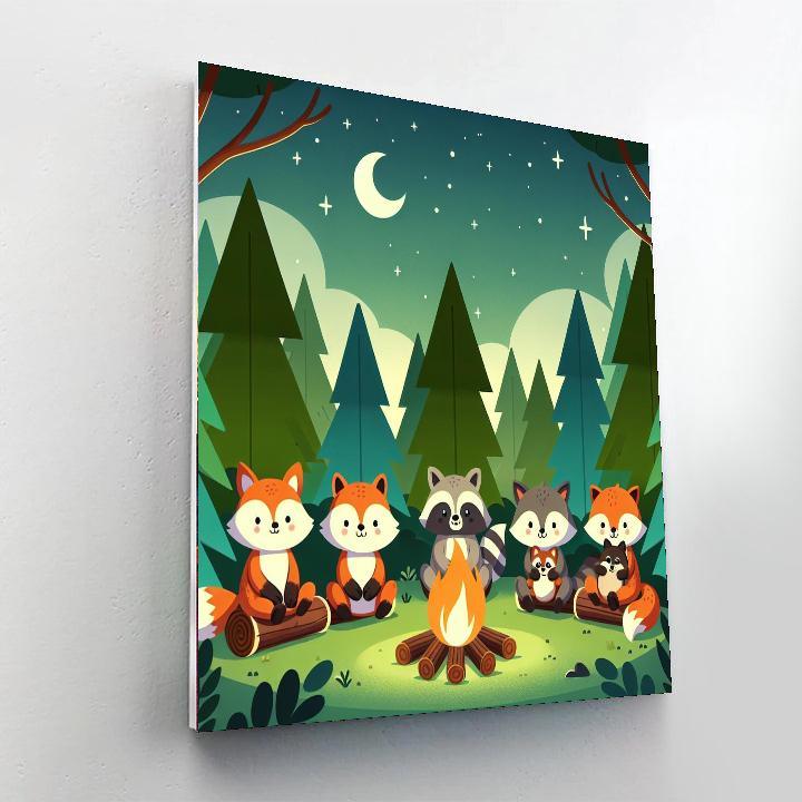 Friendly Forest Campfire Paint By Number