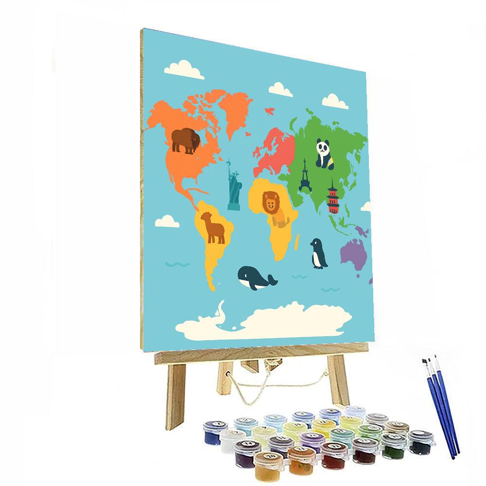 Explorer’s World Map Paint By Numbers