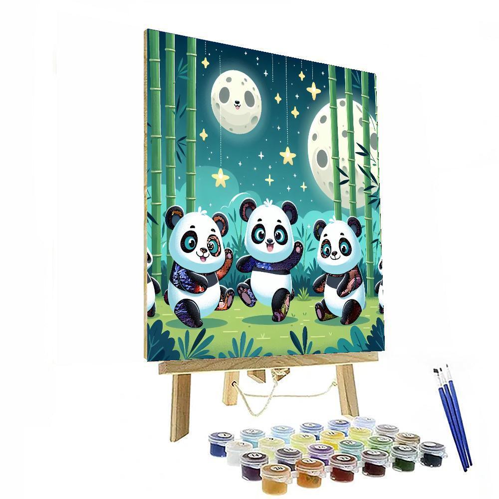 Moonlit Panda Party Painting By Numbers Kit