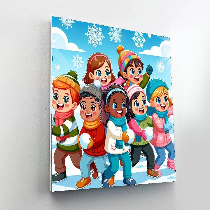 Silly Snowball Fight Number Painting