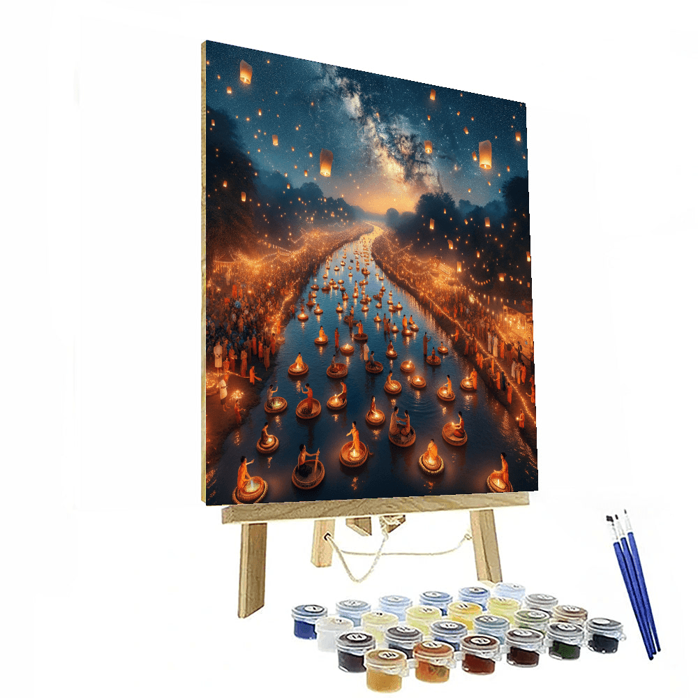 Loy Krathong Festival - Thailand Painting By Numbers Kit