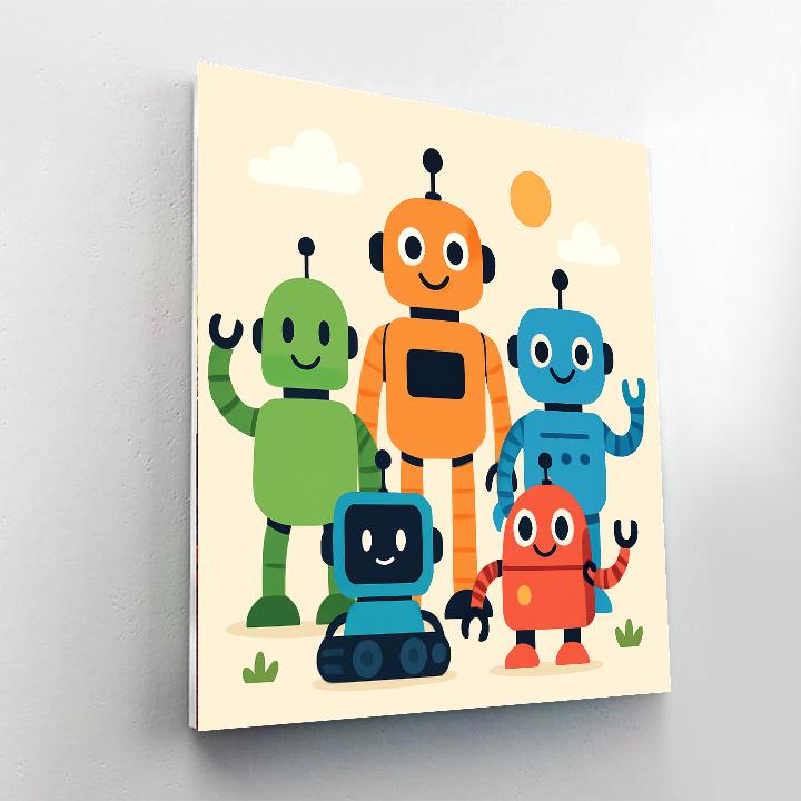 Friendly Robots Galore Paint By Numbers Kits