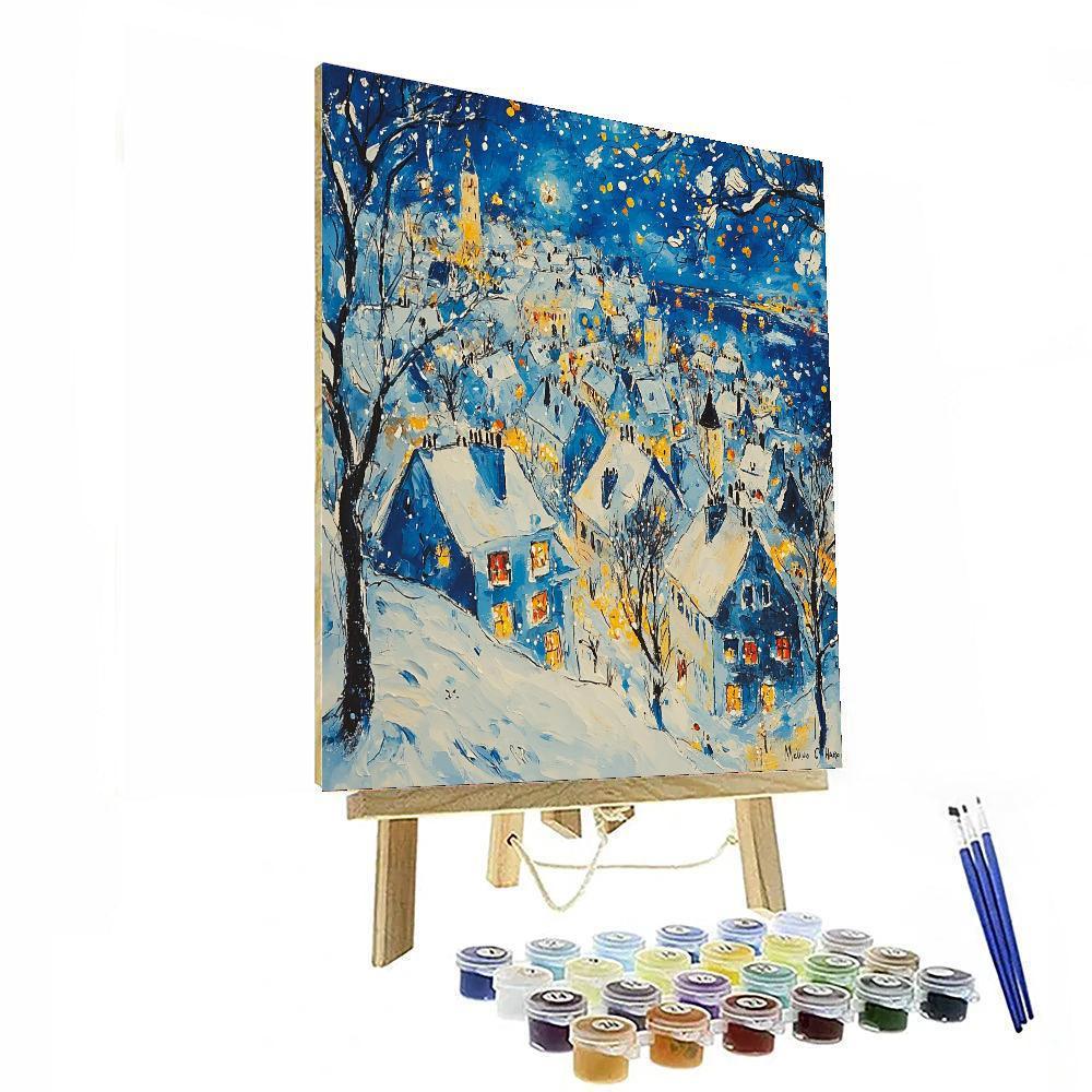 Marc Chagall Inspired Metropolitan Winter Fantasy  Painting By Numbers Kit