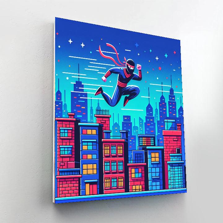 Daring Ninja's Escape Number Painting