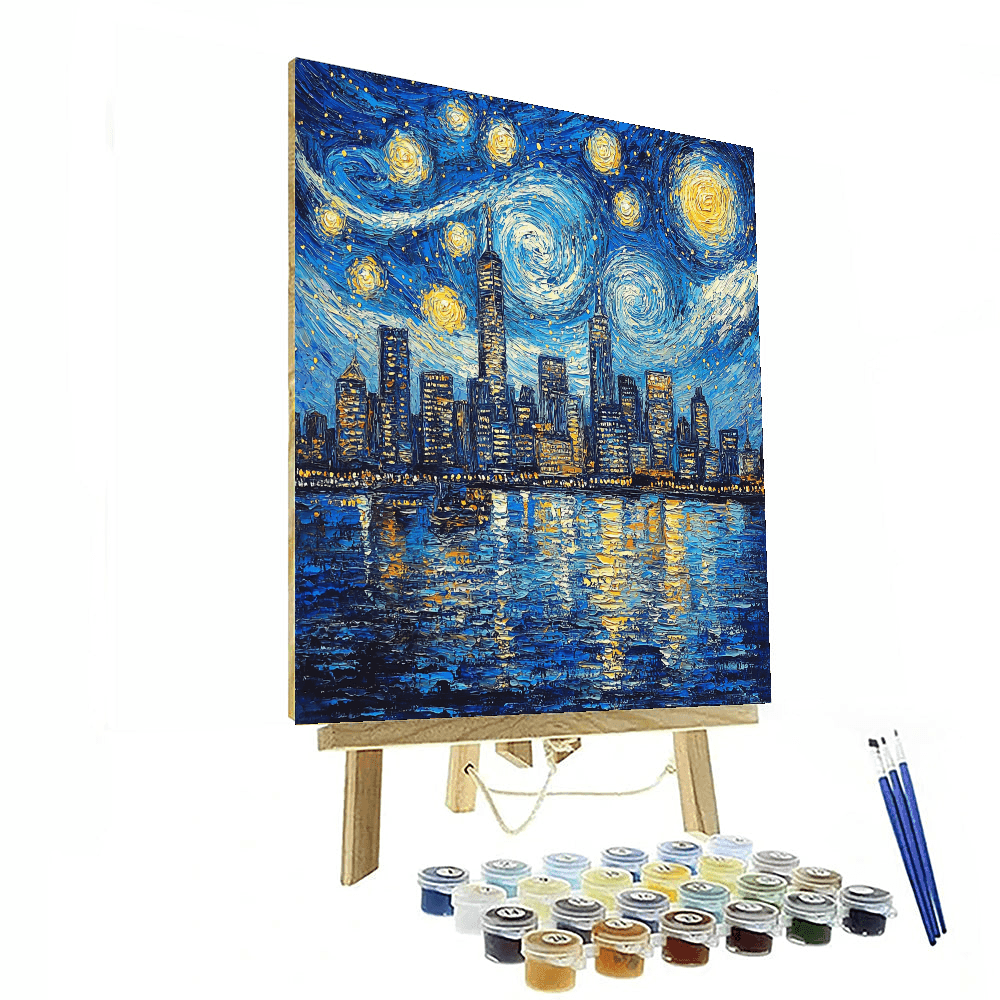 Vincent Van Gogh Inspired City Skylines Under Van Gogh Stars  Paint By Numbers