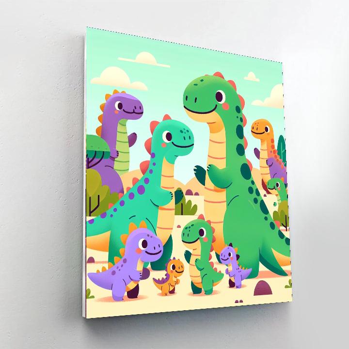 Playful Dino Family Paint By Numbers