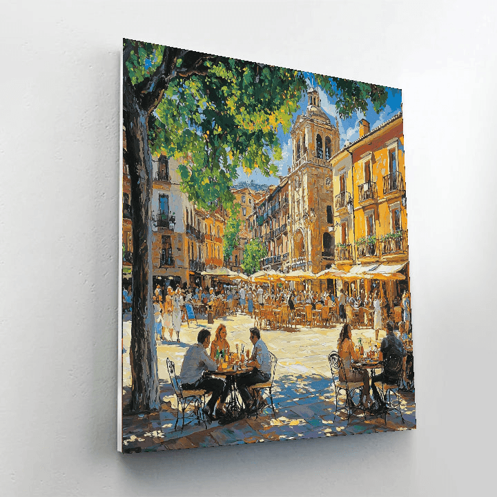 Pamplona's Plaza Del Castillo Numbered Painting Kits