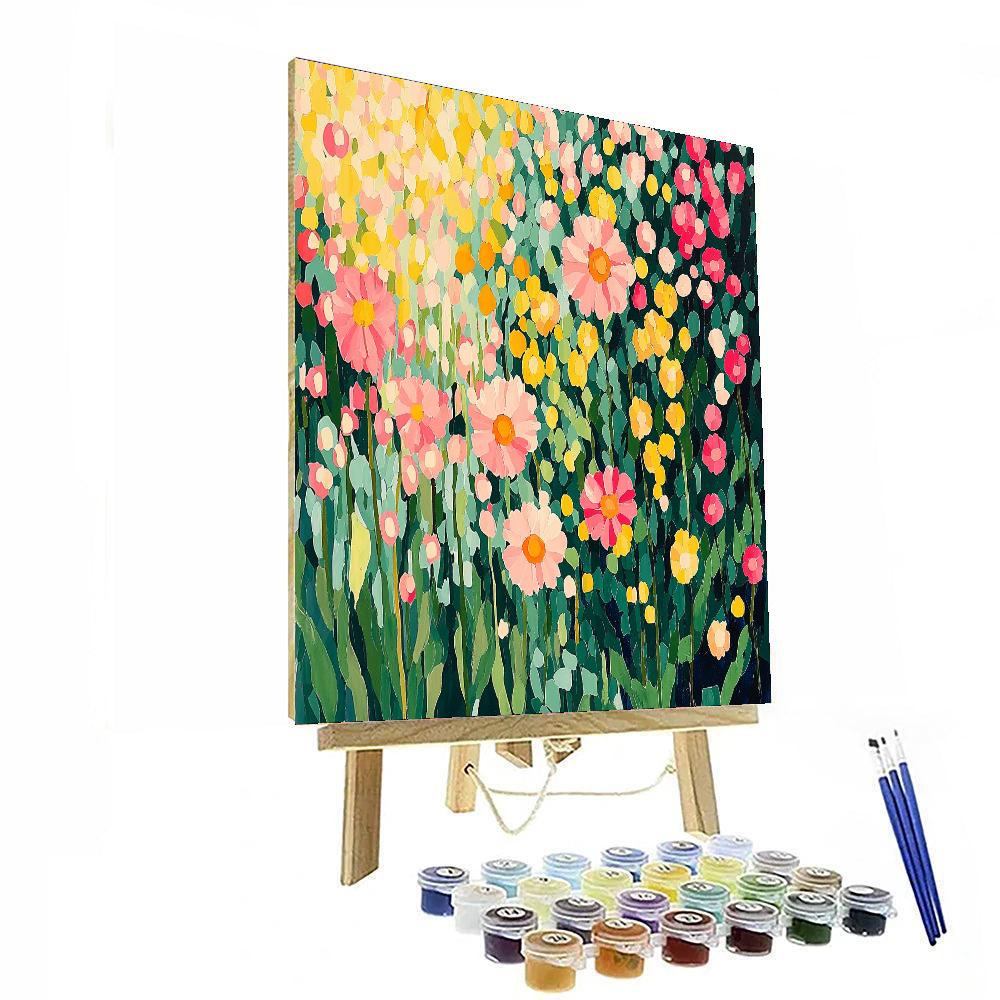 Georges Seurat Inspired Prismatic Flora  Number Painting