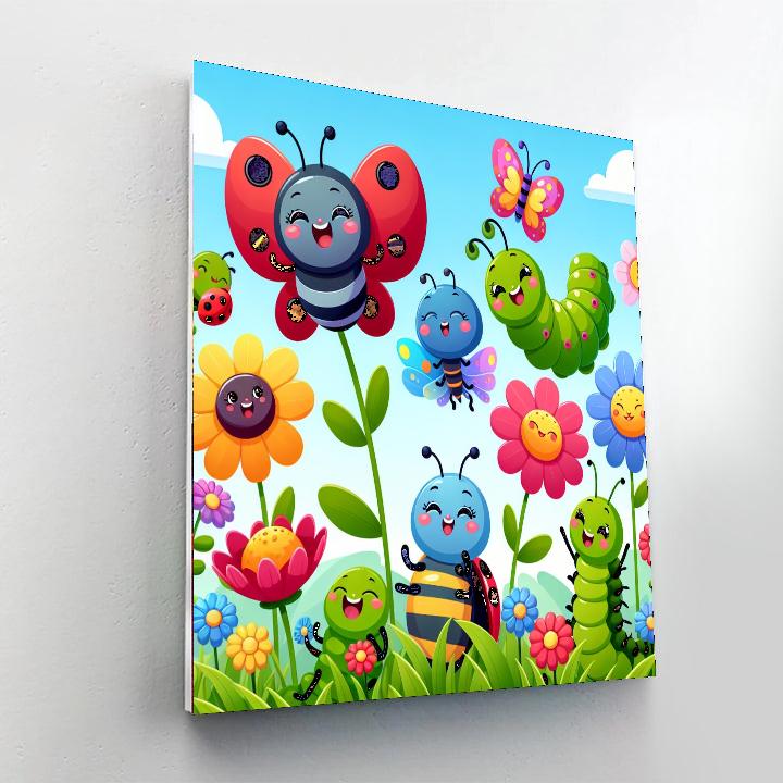 Colorful Bug Bonanza Paint By Numbers Art