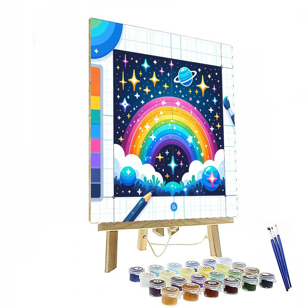 Celestial Rainbow Galaxy Paint By Numbers Art