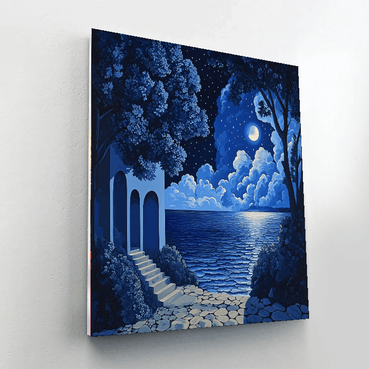 René Magritte Inspired Midnight Reverie  Paint By Numbers