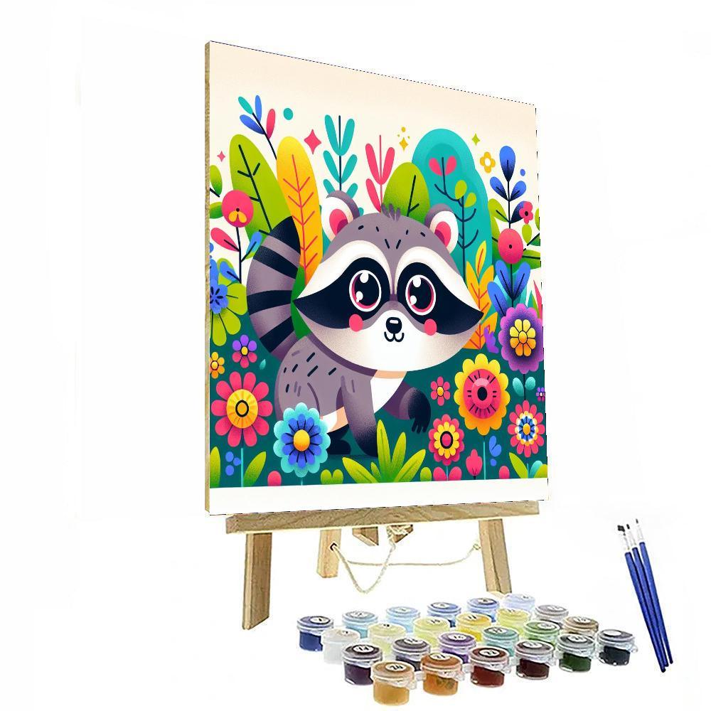 Charming Raccoon Painting By Numbers Kit