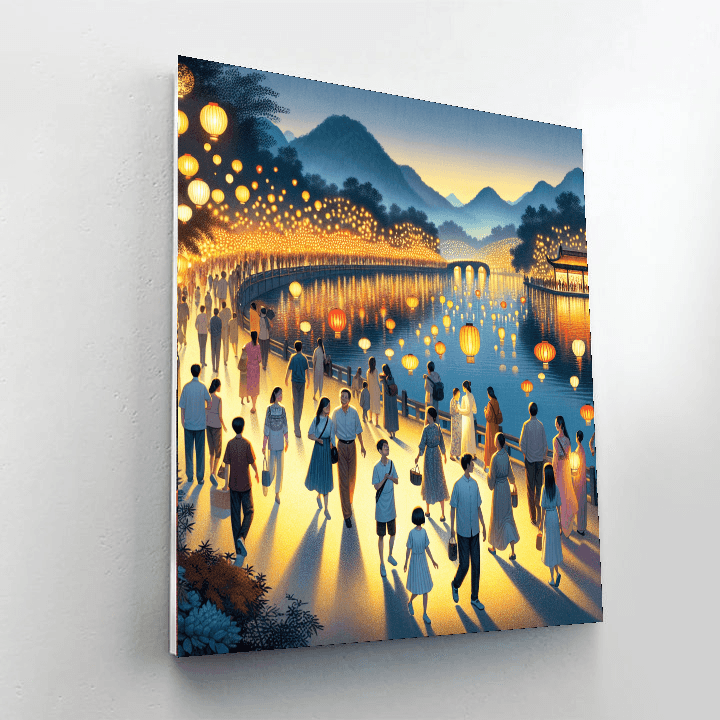 Jiangnan Lantern Festival - Hangzhou Paint By Number