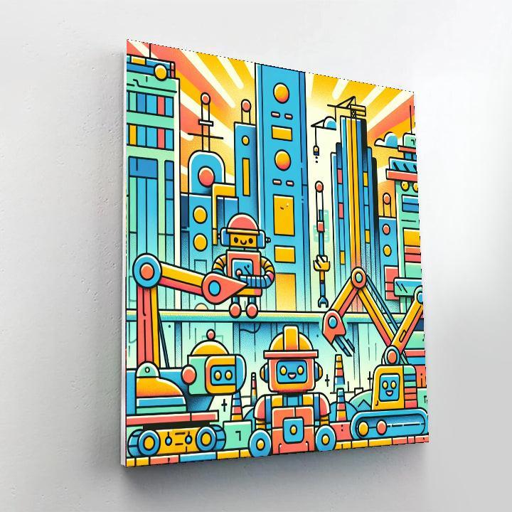 Busy Builder Bots Paint By Color