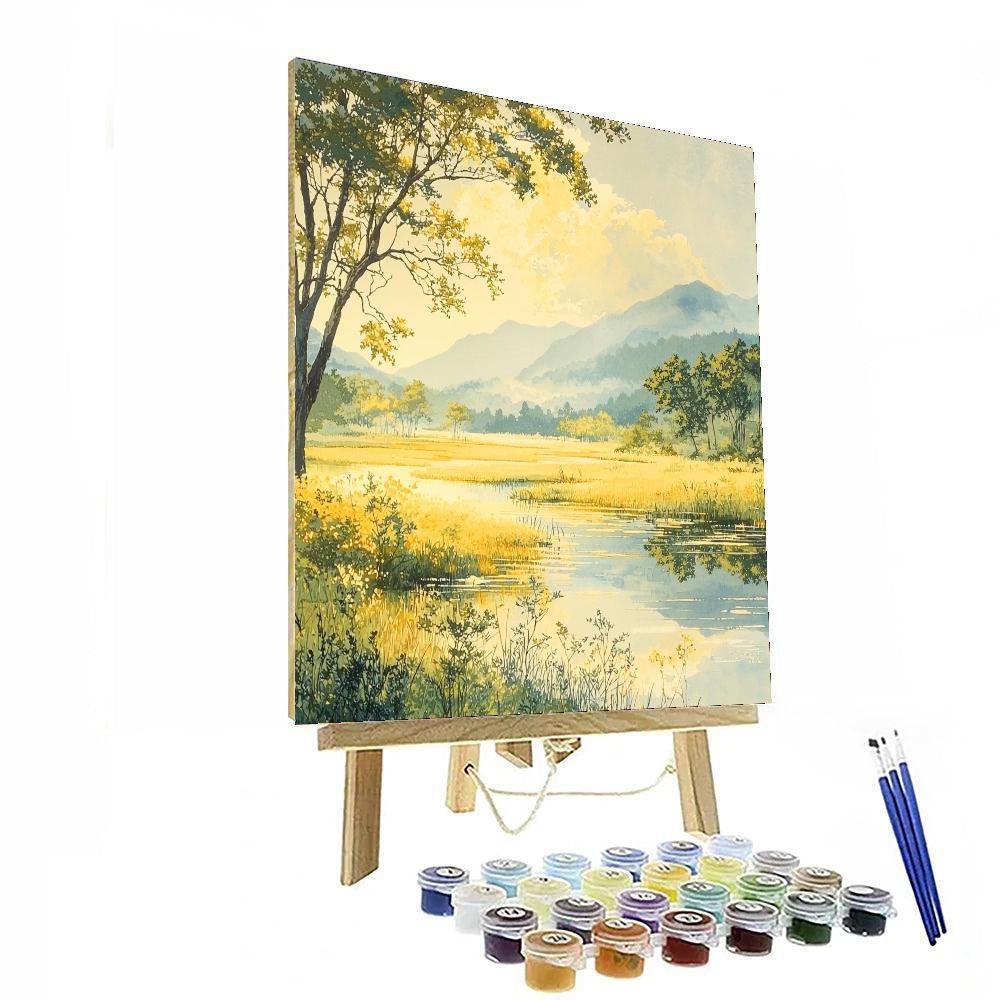 Utagawa Hiroshige Inspired Echoes Of The Tranquil Meadow  Number Painting