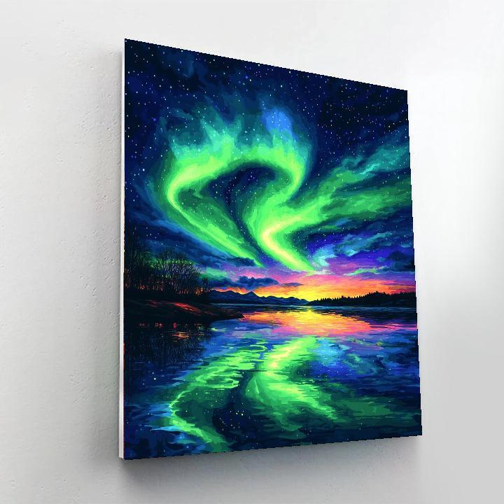 Georges Seurat Inspired Aurora Borealis Elegance  Paint By Numbers