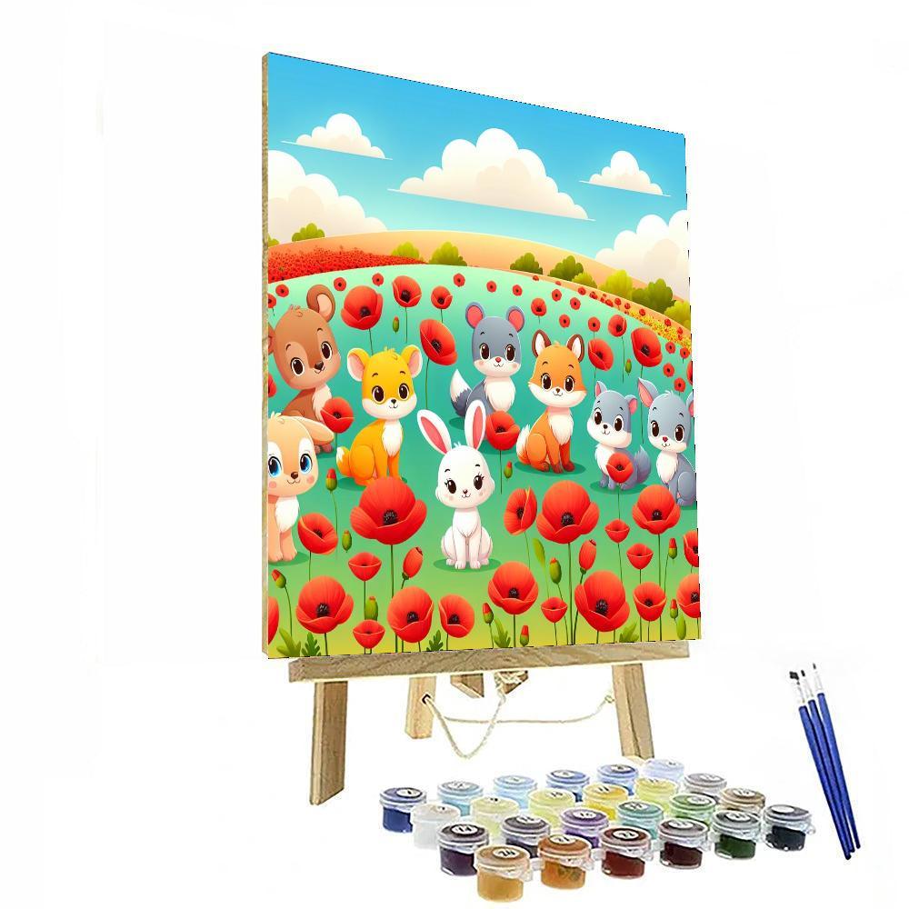 Playful Poppy Field Paint By Number