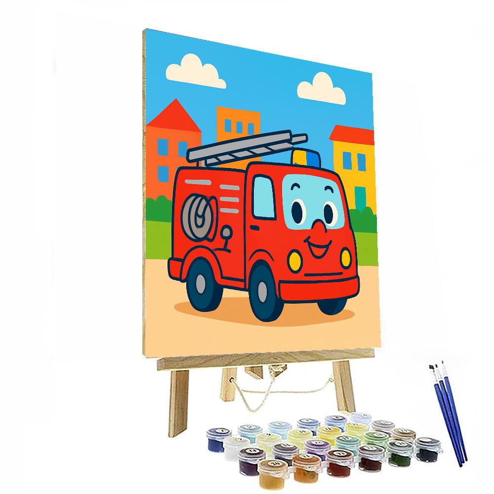 Happy Firetruck Paint By Numbers