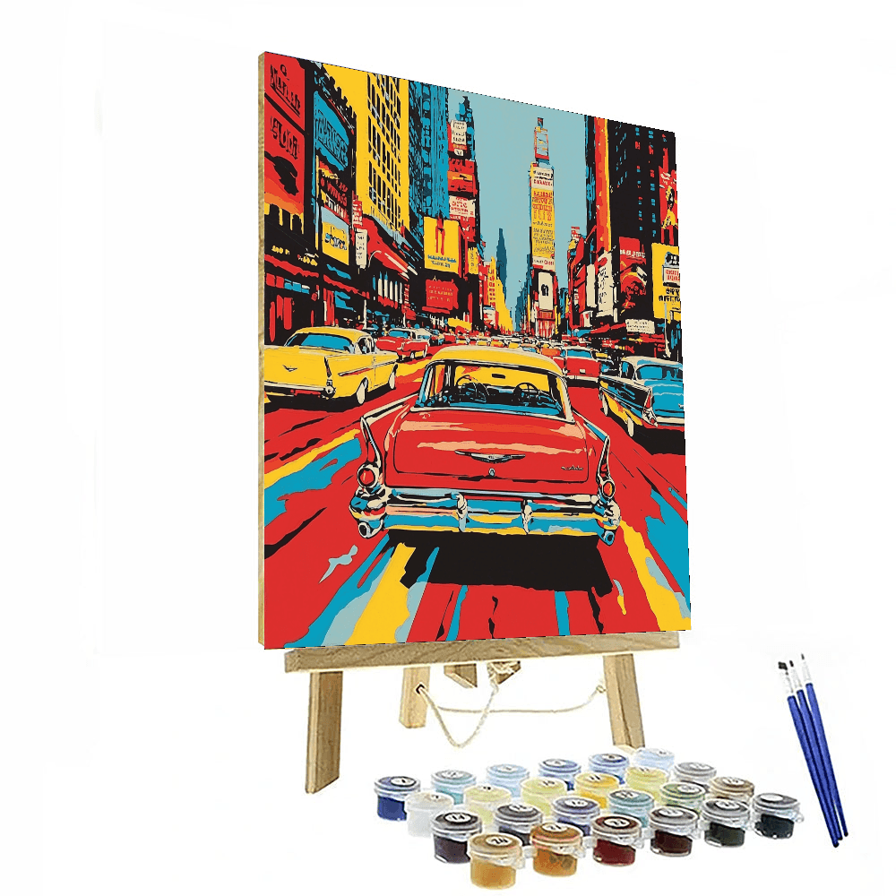 Roy Lichtenstein Inspired Vintage Cars Extravaganza  Paint By Number