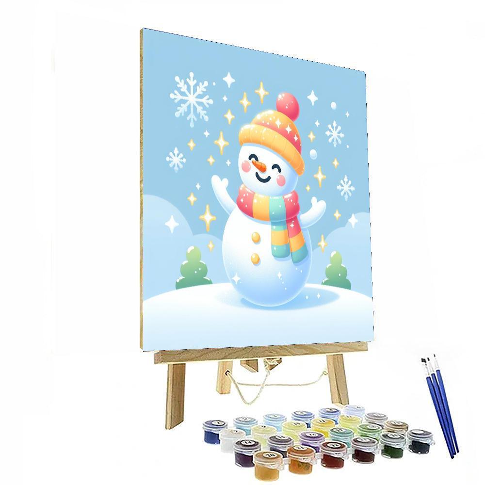 Glittery Snowman Painting By Numbers Kit