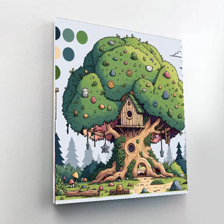 Treehouse Treasure Hunt DIY Paint By Numbers