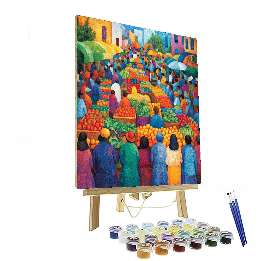 Diego Rivera Inspired The Vibrant Market  Number Painting
