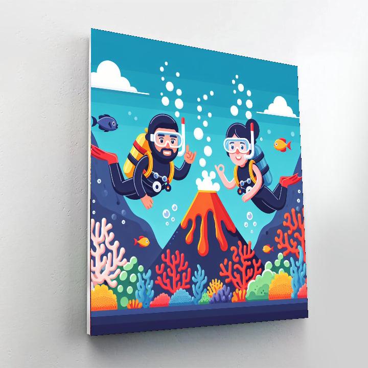 Undersea Volcano Adventure Painting By Numbers Kit