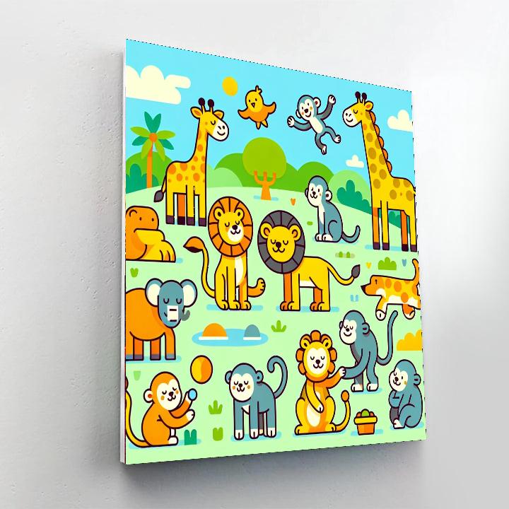 Zoo Animal Wonderland Paint By Numbers Art