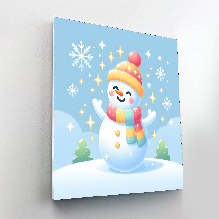 Glittery Snowman Painting By Numbers Kit
