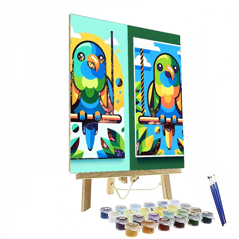 Peppy Parakeet Paint By Numbers Art