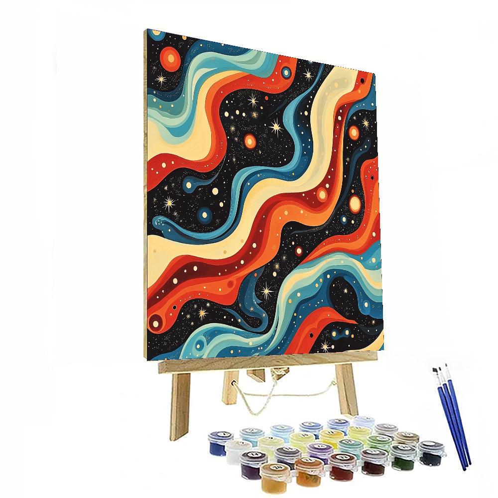 Yayoi Kusama Inspired Cosmic Reflection  DIY Paint By Numbers