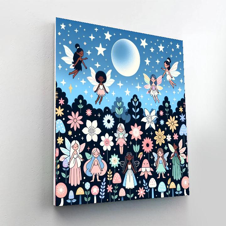 Moonlit Fairy Garden Painting Number Kit