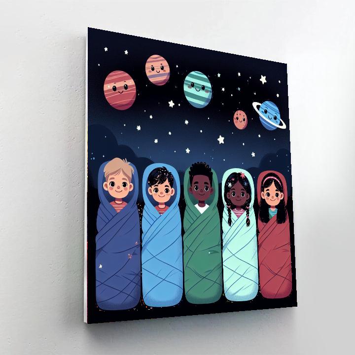 Space Slumber Party Number Painting