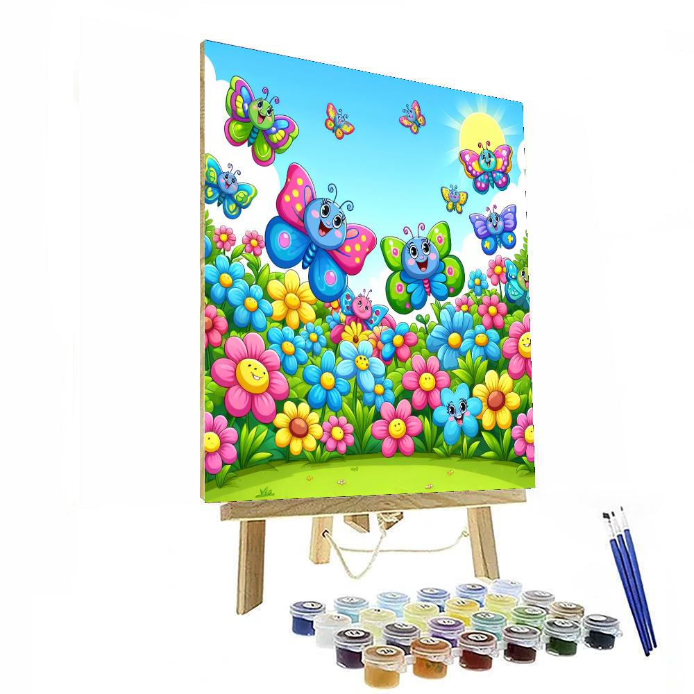 Giggling Butterfly Garden Numbered Painting Kits