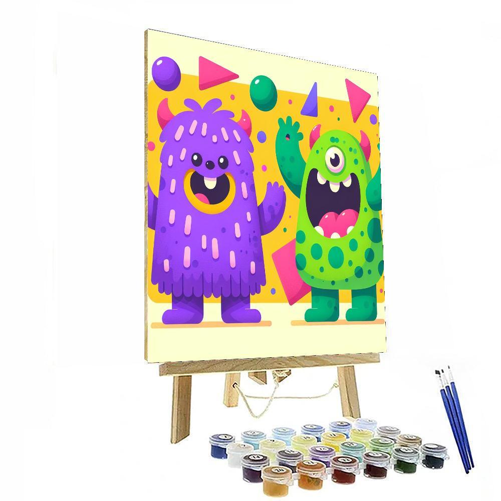 Playful Monster Friends DIY Paint By Numbers