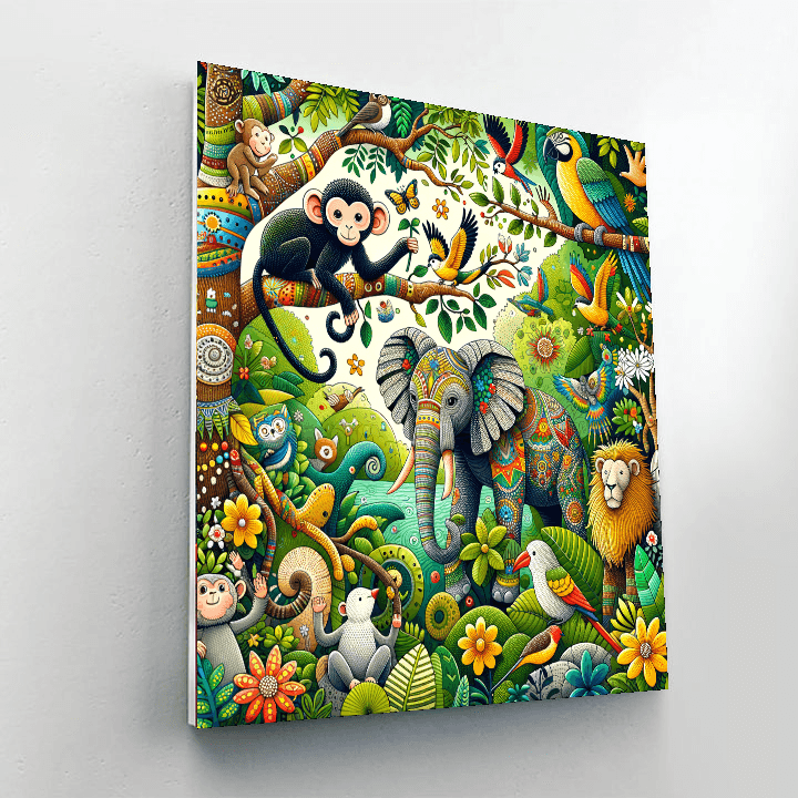 Cuddly Jungle Friends Paint By Number