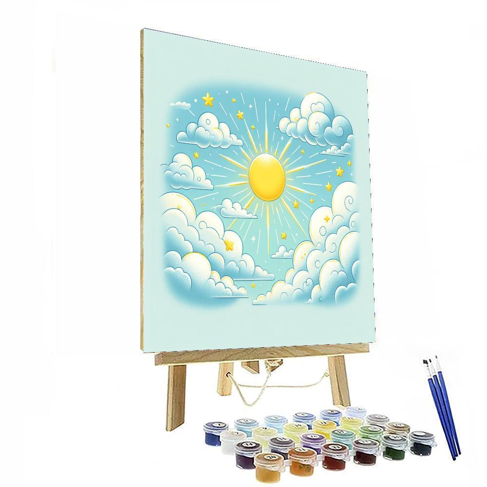 Whimsical Cloudy Day Paint By Number