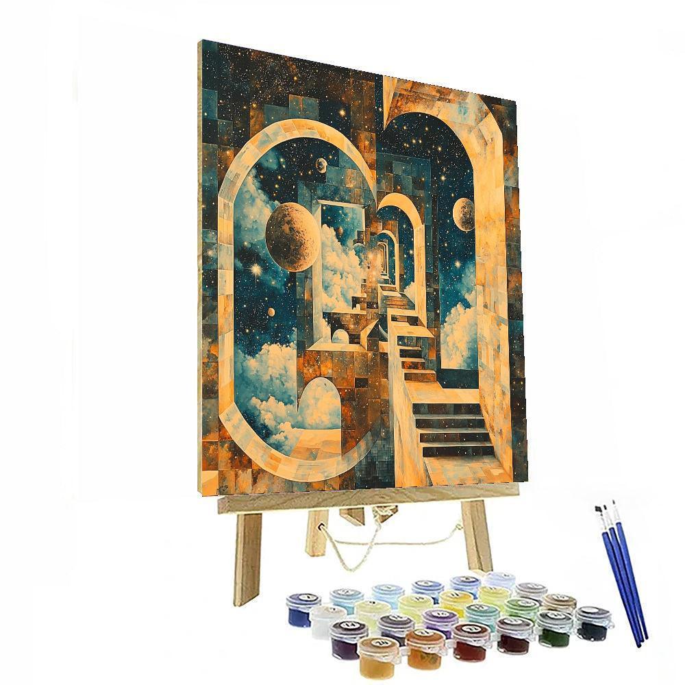 M.C. Escher Inspired Mystical Celestial Bodies  Paint By Numbers