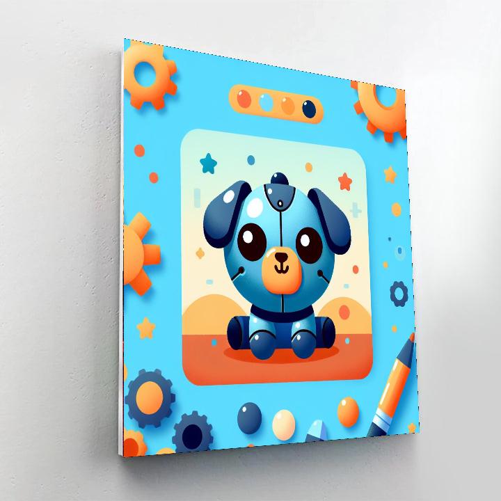Lively Robot Dog Numbered Painting Kits