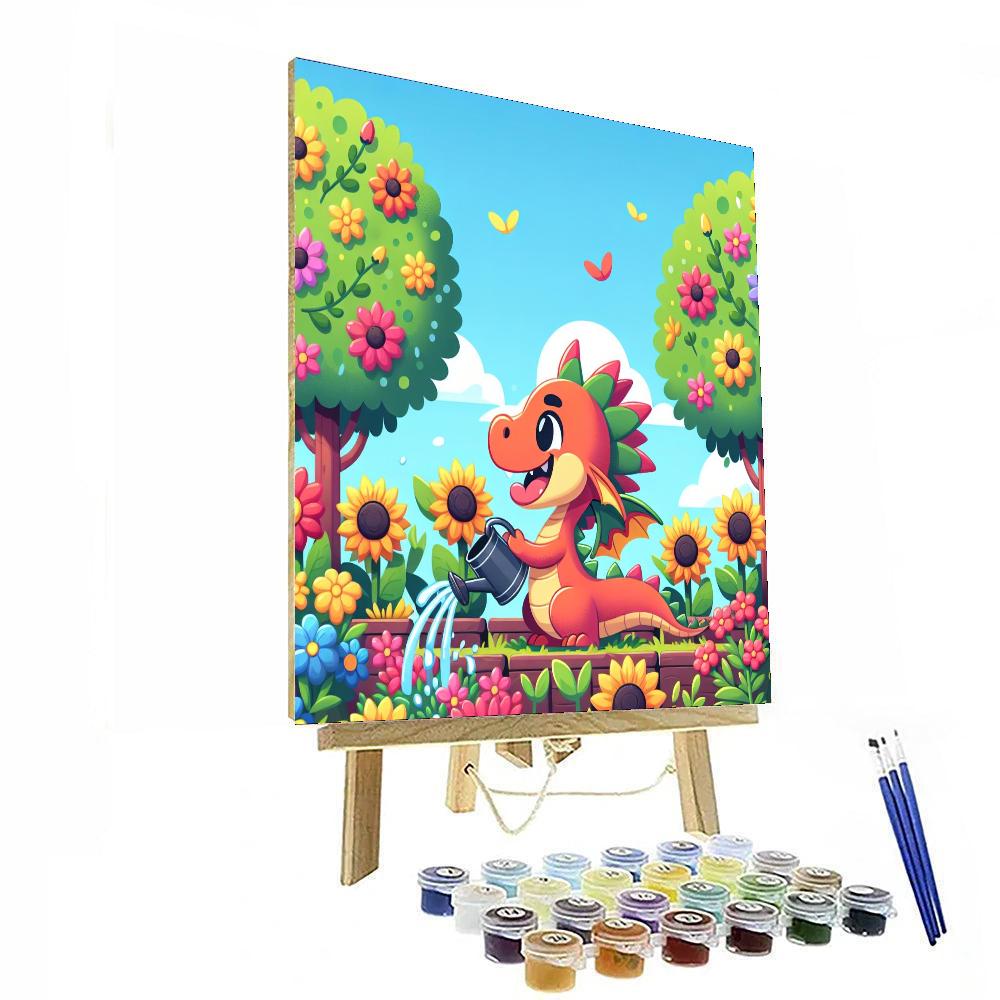 Friendly Dragon's Garden Number Painting