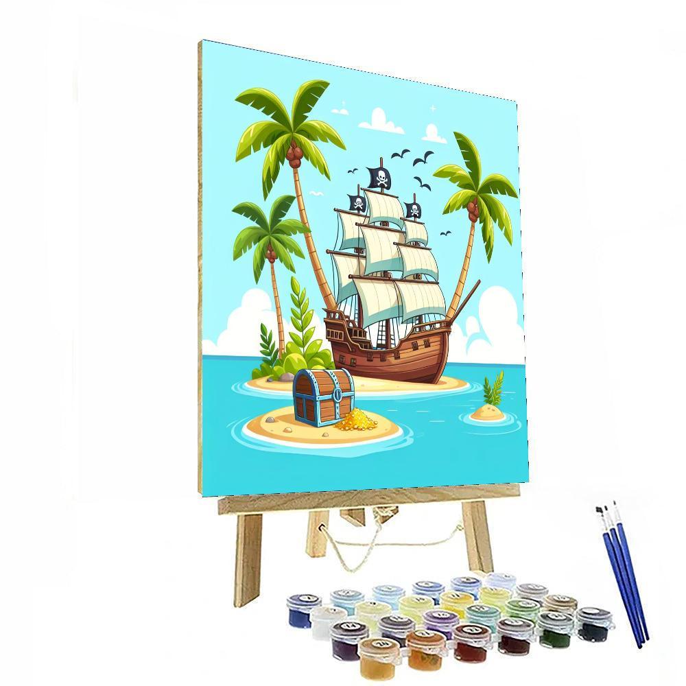 Adventurous Pirate Island Painting By Numbers Kit