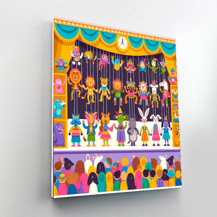 Playful Puppet Show Number Painting