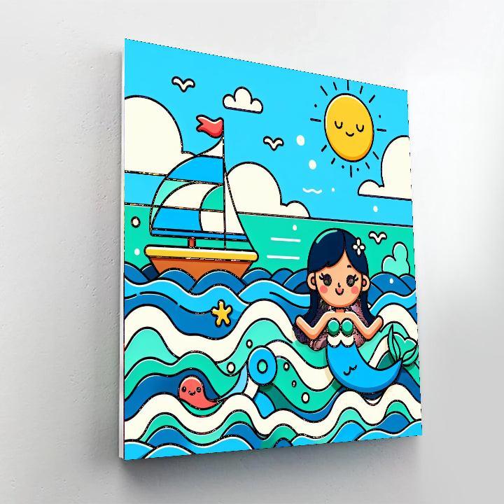 Sailing Adventure With Mermaids Paint By Numbers Art