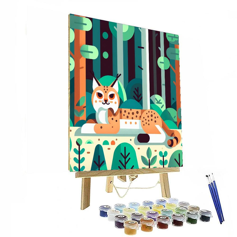 Lazy Lynx Lounging Paint By Numbers
