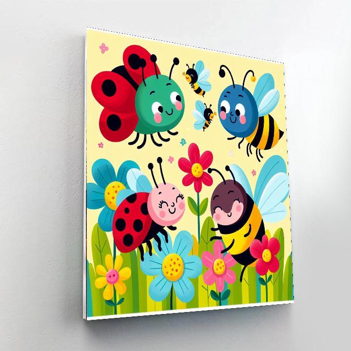 Giggling Garden Bugs Numbered Painting Kits