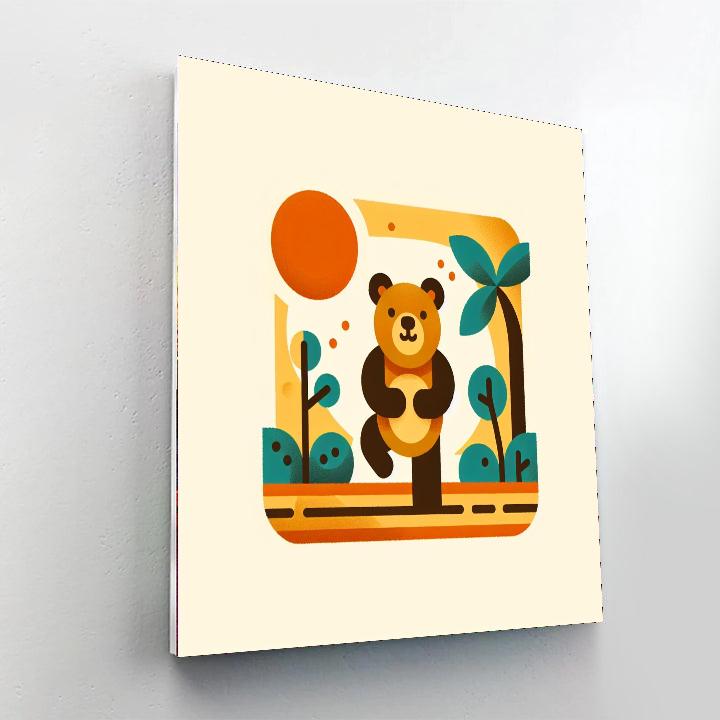 Sunny Sun Bear Paint By Numbers Art
