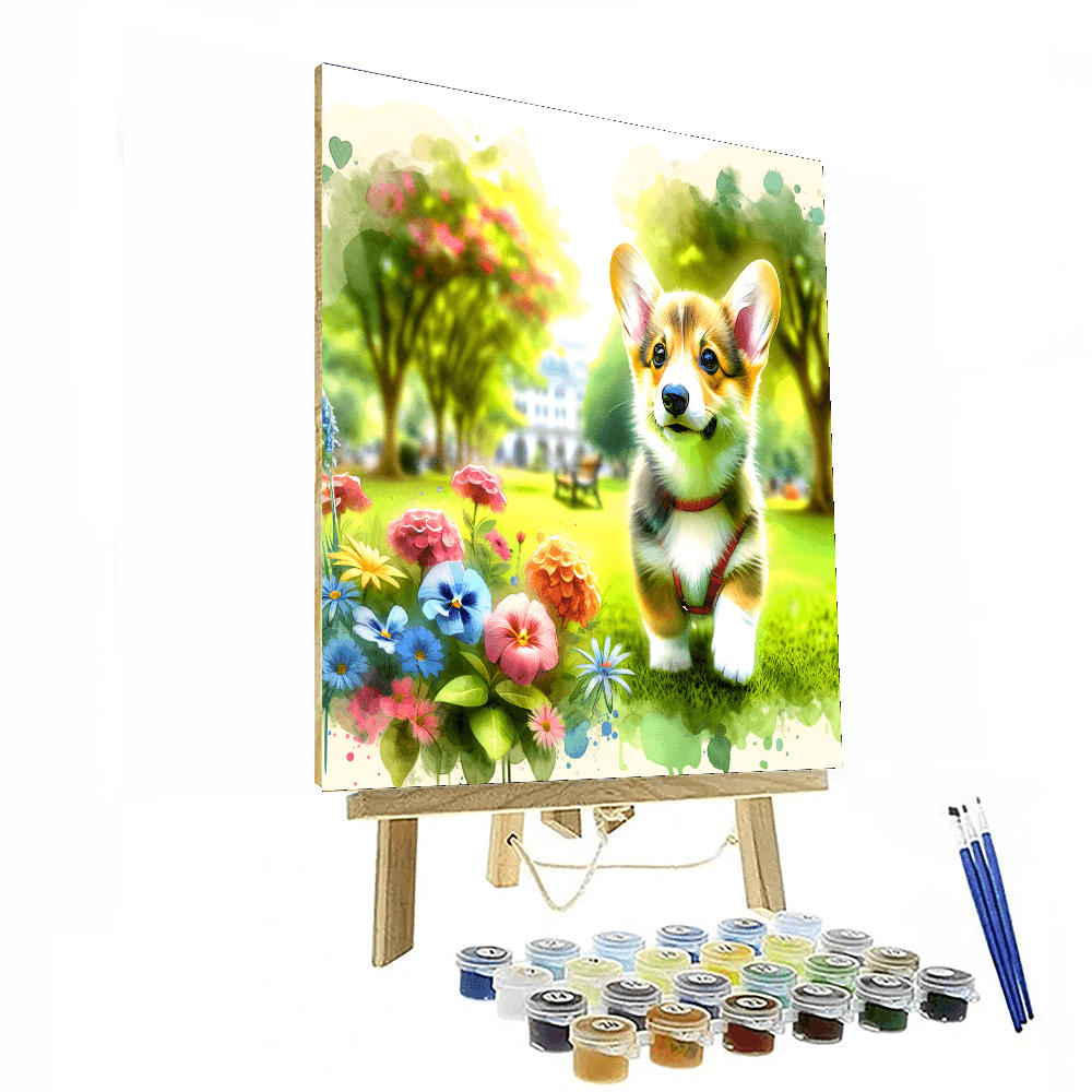 Curious Little Corgi - DIY Painting By Numbers Kit