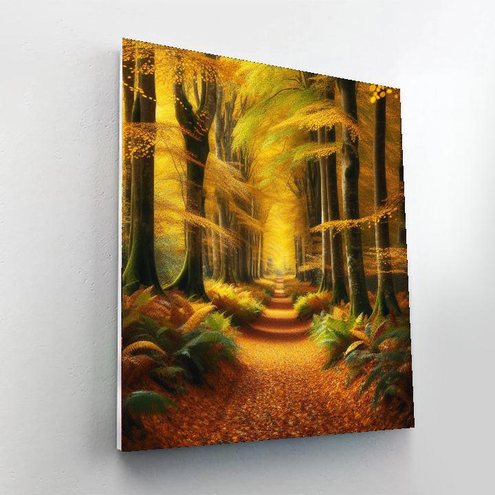 Golden Autumn Stroll Paint By Color