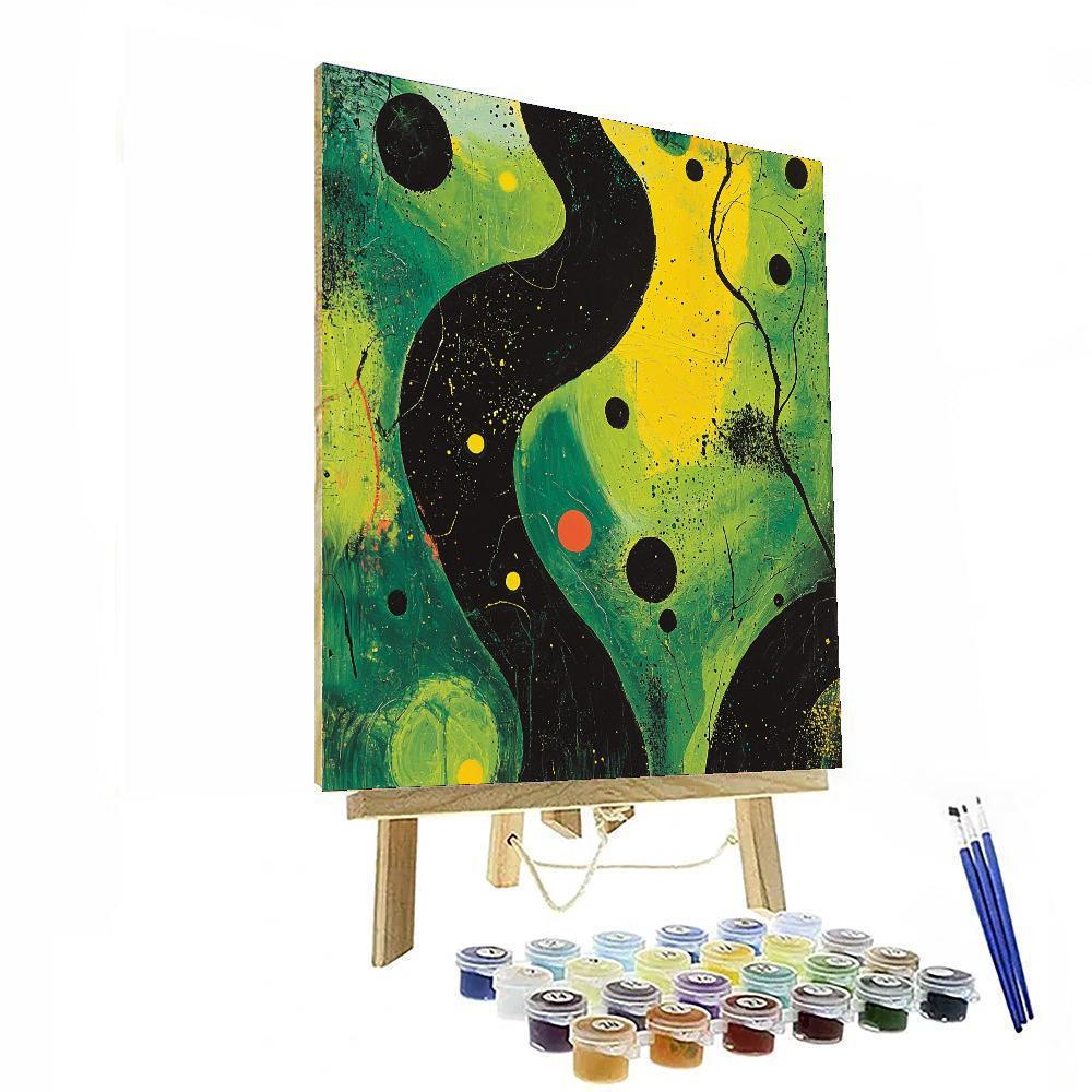 Joan Miró Inspired Enchanted Nature  Number Painting